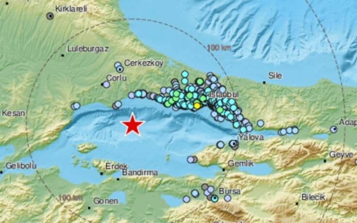 Σεισμός τώρα στη θάλασσα του Μαρμαρά