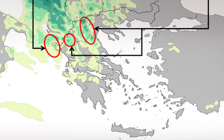 Καιρός: Μεταβολή με βροχές και καταιγίδες &#8211; Χάρτης με τις εκτιμήσεις για βροχές και έντονα φαινόμενα