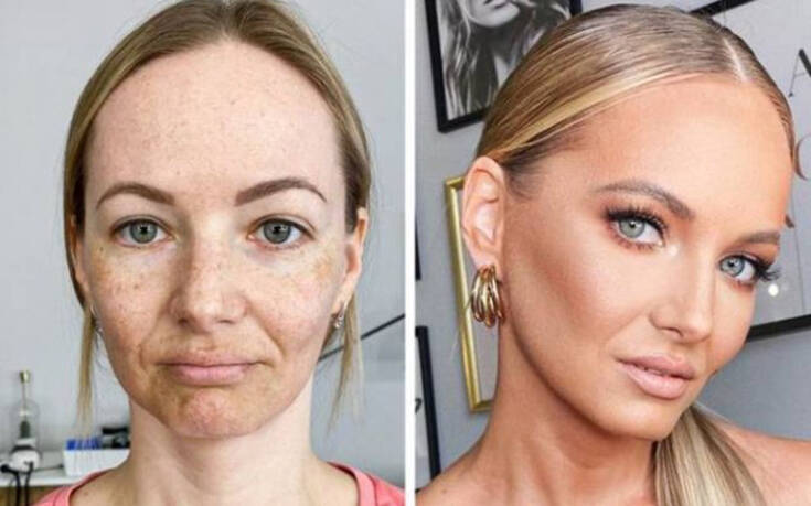 Η εντυπωσιακή αλλαγή πριν και μετά το μακιγιάζ