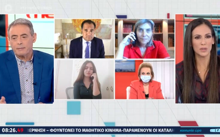 Ο Άδωνις Γεωργιάδης αρνήθηκε να μιλήσει στον «αέρα» εκπομπής με μαθήτρια για τις καταλήψεις