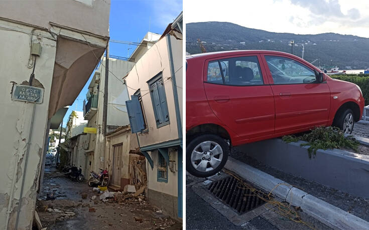 Φωτογραφίες και βίντεο από τη Σάμο μετά τον ισχυρό σεισμό – Η θάλασσα βγήκε στη στεριά