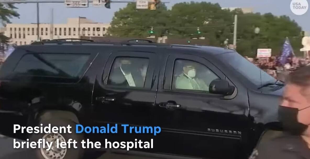 Βγήκε για βόλτα από το νοσοκομείο ο Ντόναλντ Τραμπ &#8211; Δείτε το βίντεο