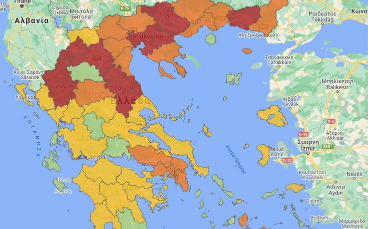 Χάρτης υγειονομικής ασφάλειας: Επτά περιοχές στο επίπεδο 4 – Ποιες ακόμα άλλαξαν επίπεδο