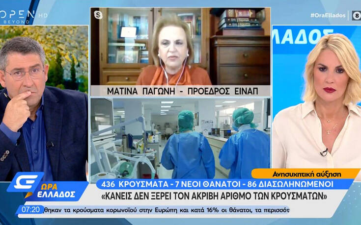 Παγώνη: Κανείς δεν ξέρει τον ακριβή αριθμό των κρουσμάτων – Πρέπει όλοι να είμαστε προσεκτικοί