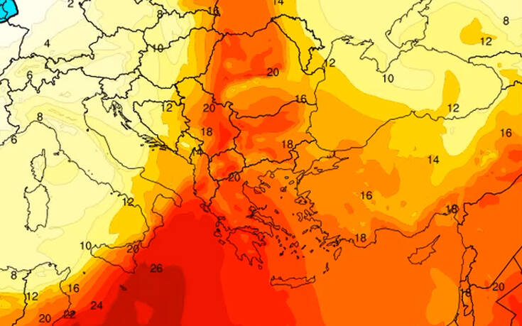 Καιρός: Ανεβαίνει η θερμοκρασία &#8211; Η μεταφορά των θερμών αερίων μαζών σε χάρτες