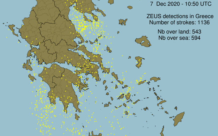 Καιρός: Έπεσαν 1.000 κεραυνοί &#8211; Οι περιοχές που «πνίγηκαν» από τη βροχή
