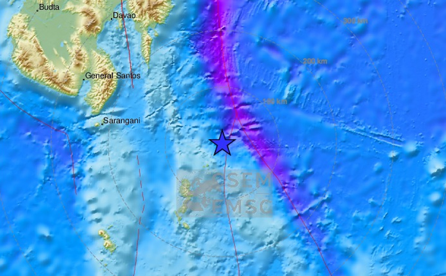 Ισχυρός σεισμός στη θάλασσα κοντά στις Φιλιππίνες
