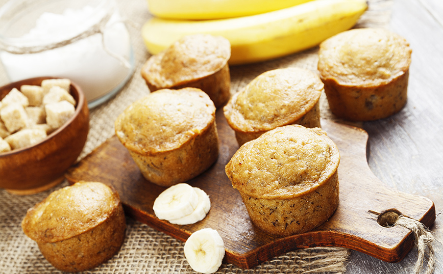 Σπιτικά muffins μπανάνα