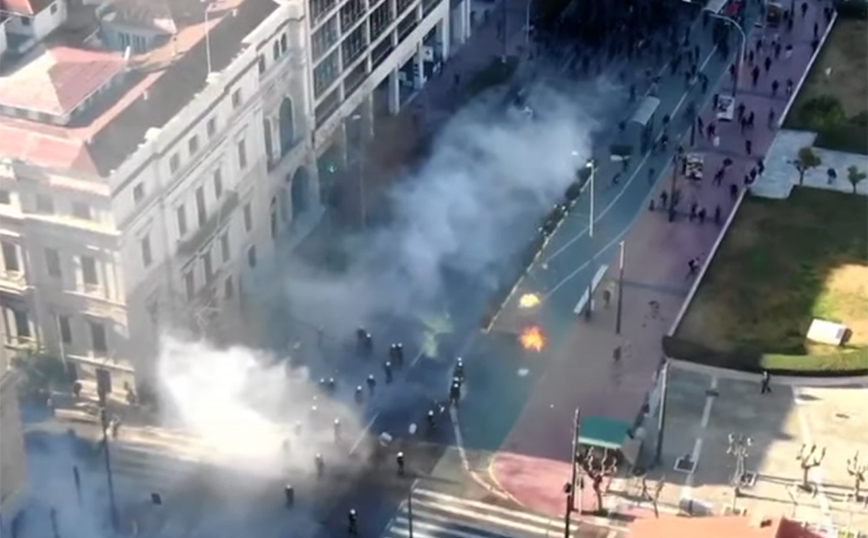 Βίντεο από drone της ΕΛΑΣ δείχνει τα χθεσινά επεισόδια στο εκπαιδευτικό συλλαλητήριο