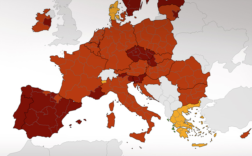 Χάρτης ECDC: Η μοναδική περιοχή της Ελλάδας που βρίσκεται στο πράσινο