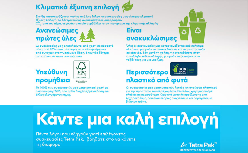 Tetra Pak: Διάλεξε χάρτινες συσκευασίες που ανακυκλώνονται