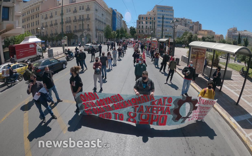 Κινητοποίηση σωματείων Επισιτισμού – Τουρισμού: Κλειστή η μια λωρίδα στης Σταδίου