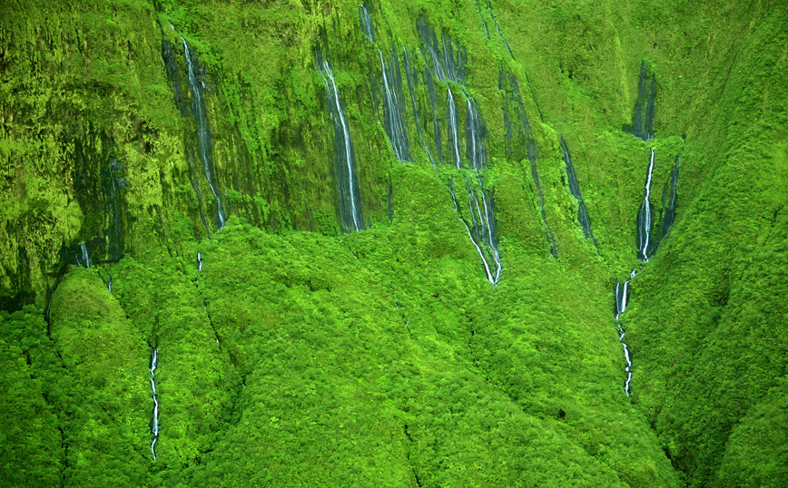 Ο καταπράσινος «τοίχος των δακρύων» στη Χαβάη