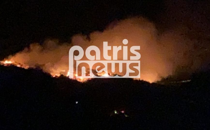 Φωτιά στη Ζαχάρω: Ολονύκτια μάχη με τις φλόγες στη Σμέρνα