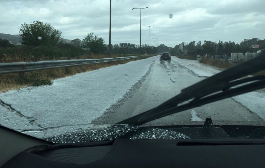 Κεφαλονιά: Χαλαζόπτωση και πλημμύρα έπληξαν το νησί