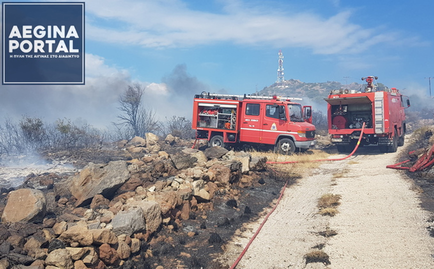 Υπό έλεγχο η φωτιά στην Αίγινα – Κινδύνεψαν σπίτια