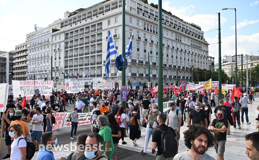 Σε εξέλιξη συγκέντρωση στο Σύνταγμα για το εργασιακό νομοσχέδιο &#8211; Ποιοι δρόμοι είναι κλειστοί