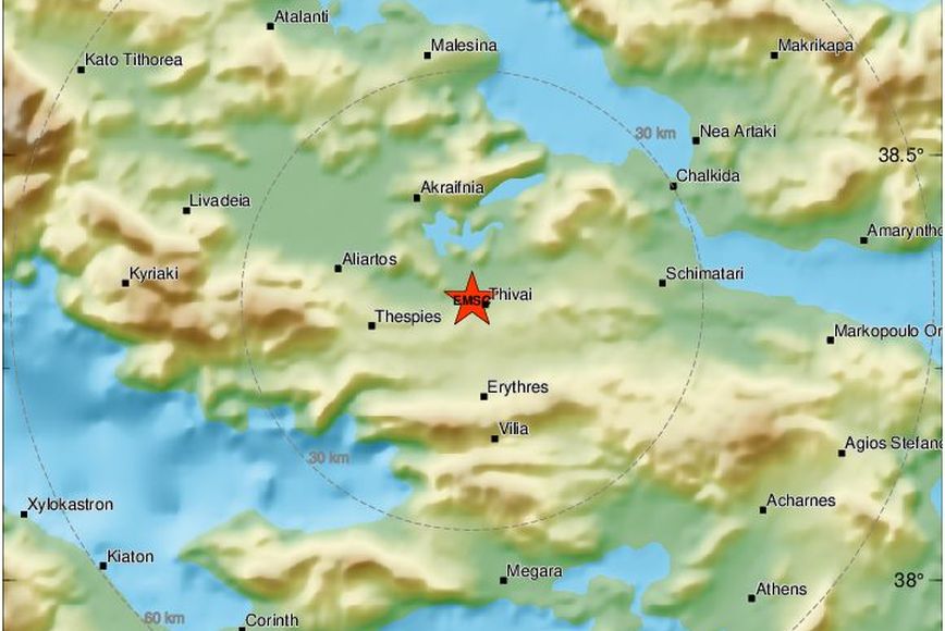 Νέος σεισμός τώρα στη Θήβα – Έγινε αισθητός στην Αττική