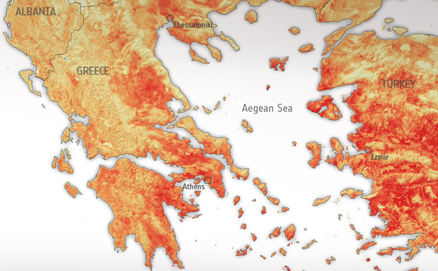 Καιρός: Στους 50 βαθμούς η θερμοκρασία στο έδαφος της Ελλάδας στις 30 Ιουνίου