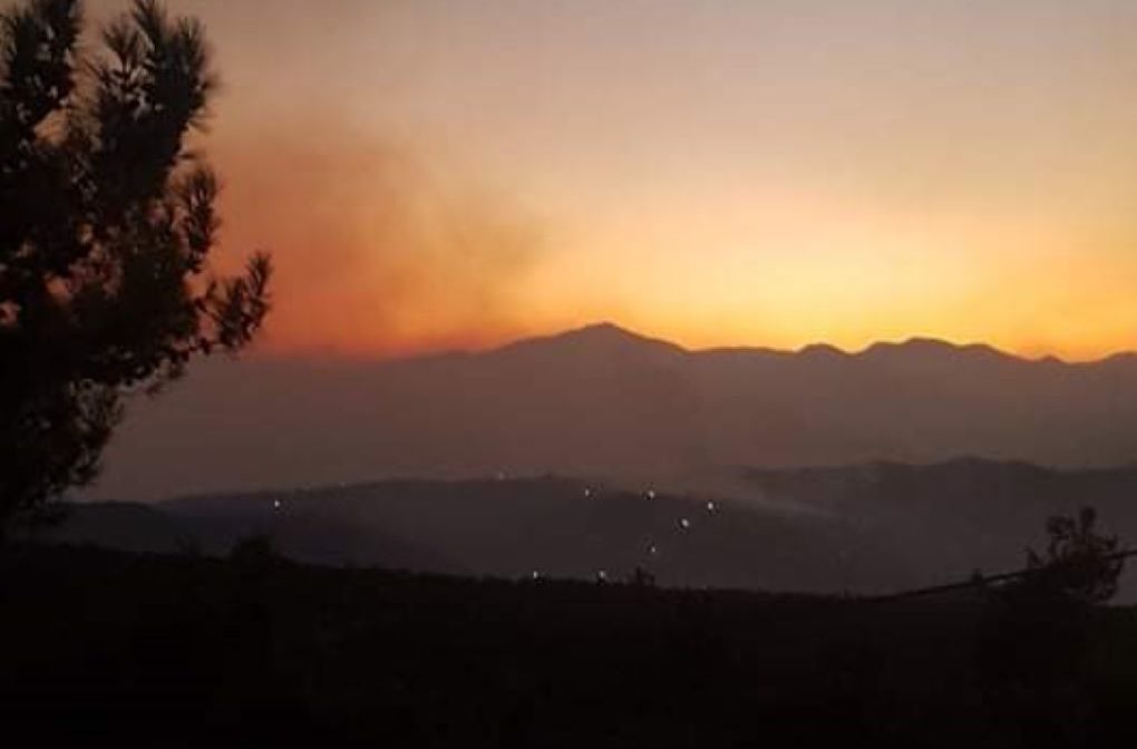 Φωτιά στην Ανατολική Μάνη: Στη Δεσφίνα καίει η πυρκαγιά