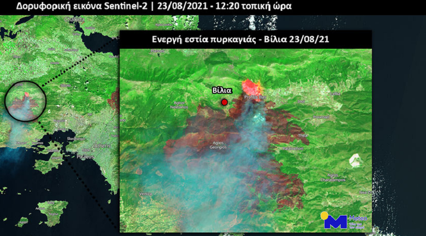 Φωτιά στα Βίλια: Ορατή από το διάστημα η νέα πυρκαγιά