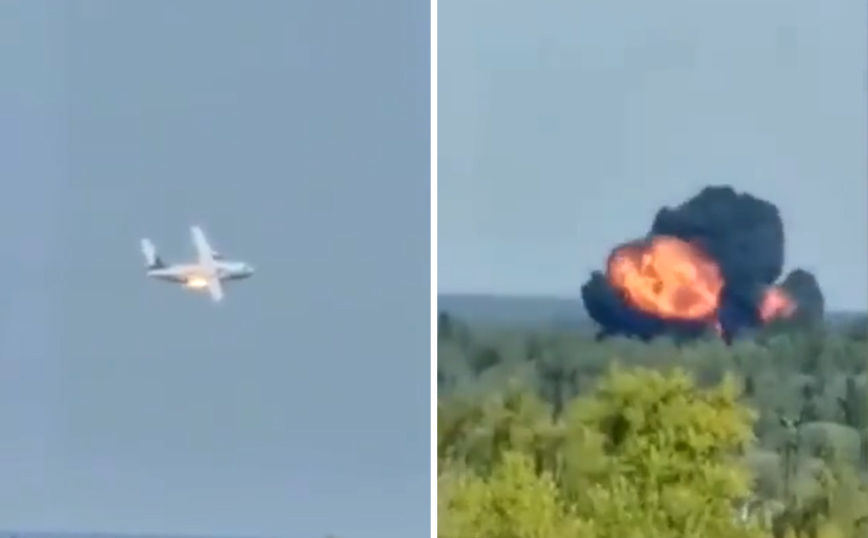 Έπεσε μεταγωγικό αεροσκάφος έξω από τη Μόσχα &#8211; Συγκλονιστικό βίντεο την ώρα της πτώσης