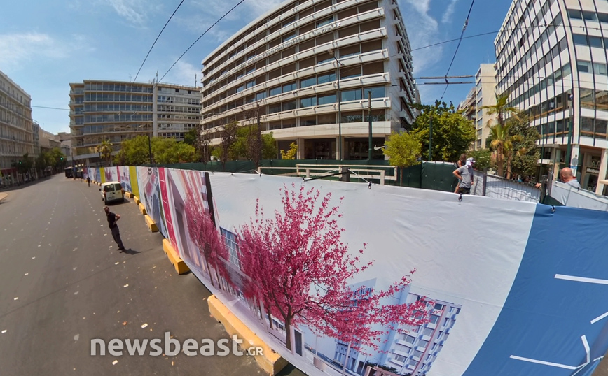 Σύνταγμα: Εικόνες από τις εργασίες για την ανάπλαση της κάτω πλατείας