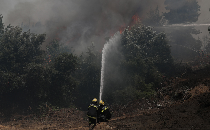 Φωτιά στην Κάρυστο: Οριοθετήθηκε το μέτωπο &#8211; Συνεχίζεται η μάχη των πυροσβεστών