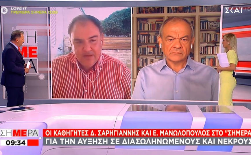 Κορονοϊός &#8211; Σαρηγιάννης: Μέχρι 8.000 κρούσματα και πάνω από 60 θάνατοι την ημέρα στα τέλη Σεπτέμβρη