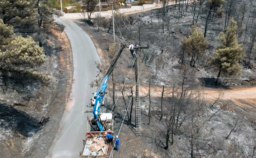 Βίντεο από drone από τις εργασίες αποκατάστασης του ΔΕΔΔΗΕ στην Ιπποκράτειο Πολιτεία