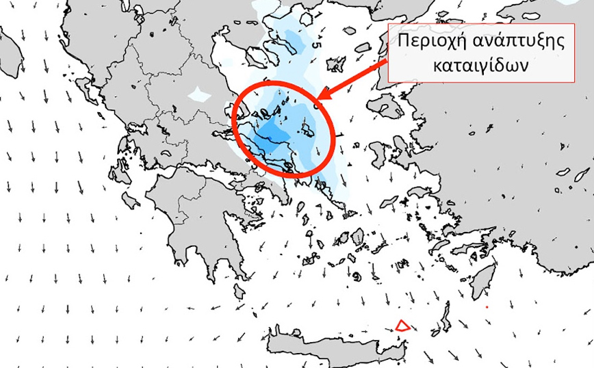 Καιρός: Ο χάρτης με τον σχηματισμό των καταιγίδων – Οι περιοχές που θα «χτυπηθούν»