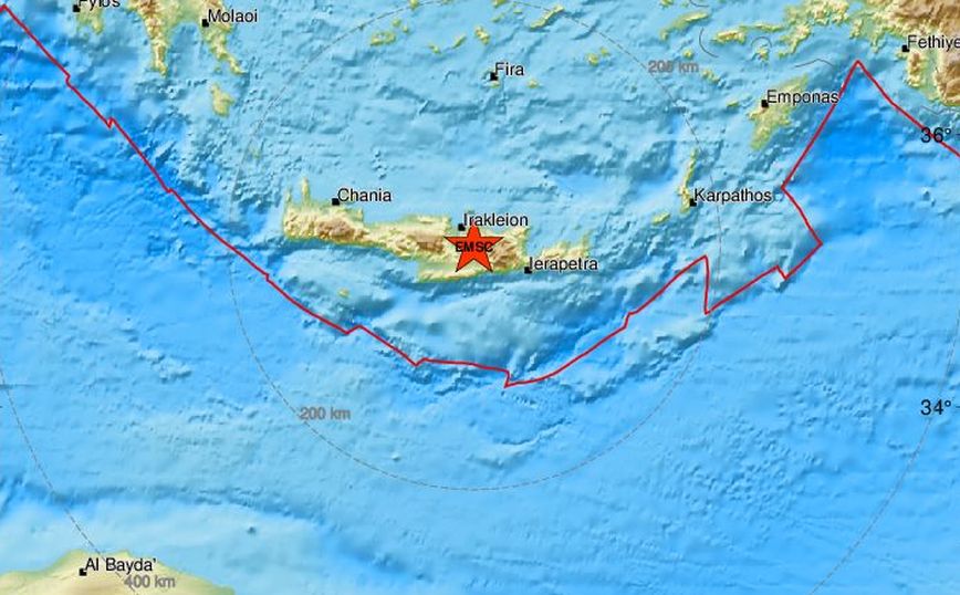 Σεισμός τώρα στο Ηράκλειο της Κρήτης