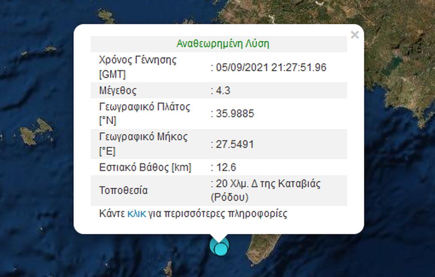 Σεισμός στη Ρόδο &#8211; Ταρακουνήθηκε το νησί τα ξημερώματα