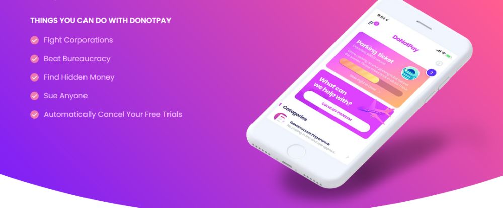 Το app DoNotPay Το app DoNotPay