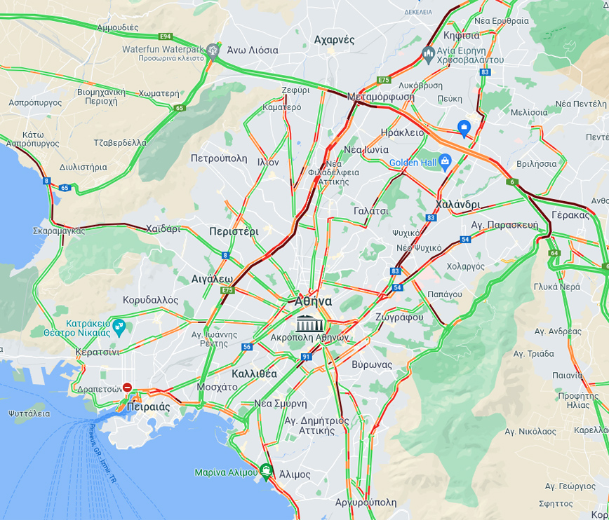 Η κίνηση στους δρόμους της Αθήνας Η κίνηση στους δρόμους της Αθήνας