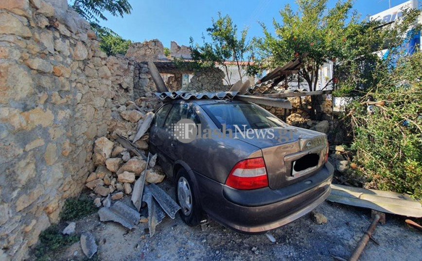 Ισχυρός σεισμός στην Κρήτη: Σοκ προκαλούν οι εικόνες καταστροφής στο Αρκαλοχώρι