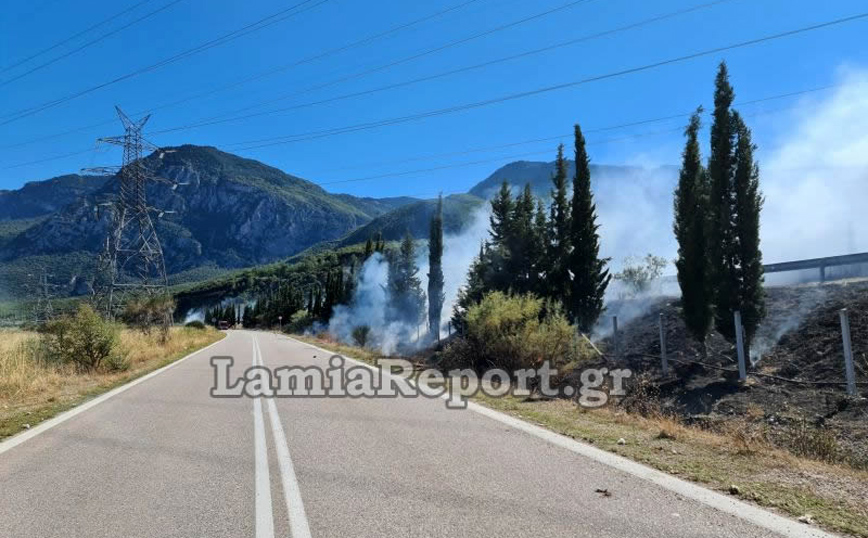 Φωτιά σε νταλίκα έξω από τη Λαμία Φωτιά σε νταλίκα έξω από τη Λαμία