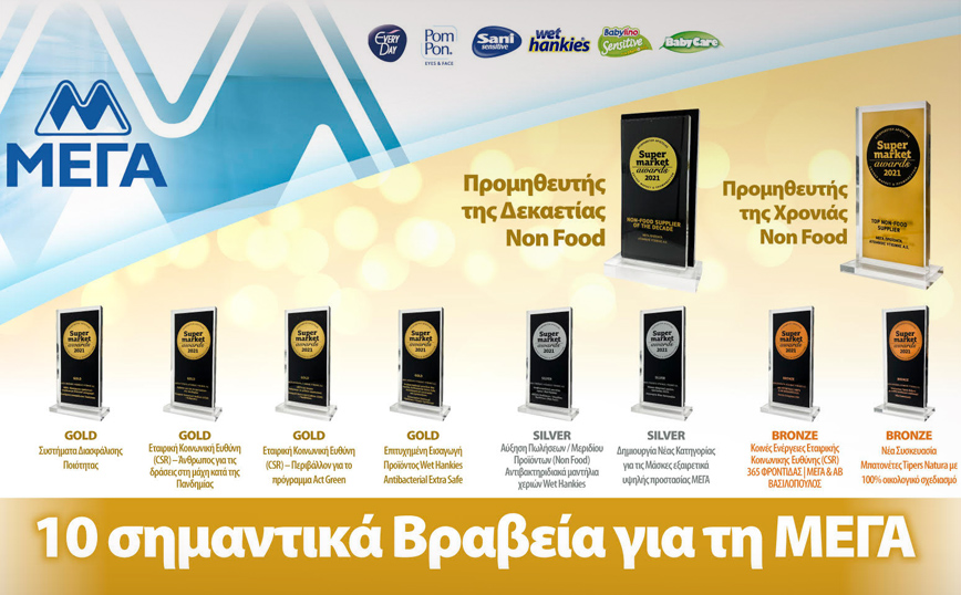 ΜΕΓΑ: Δέκα βραβεία στα Supermarket Awards 2021