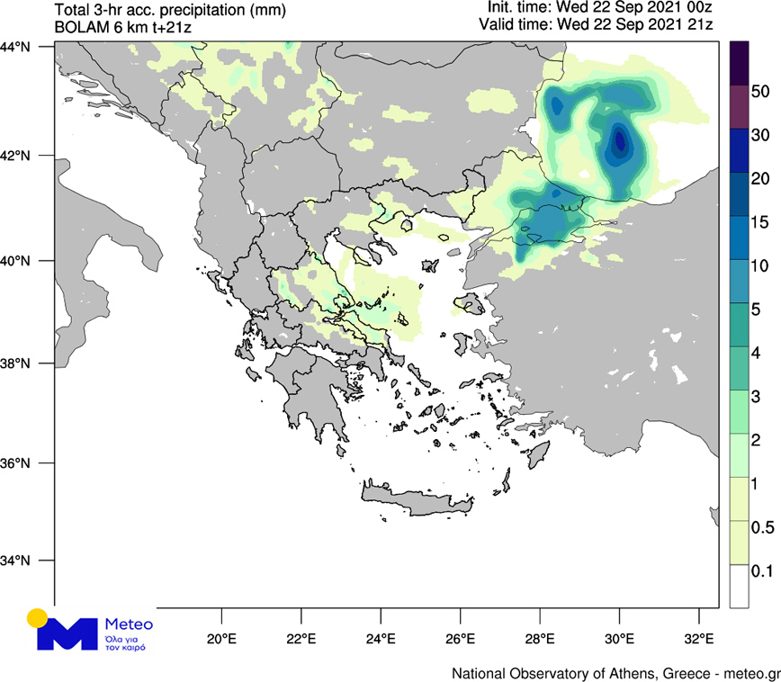 Οι χάρτες του meteo για το βράδυ της Τετάρτης Οι χάρτες του meteo για το βράδυ της Τετάρτης