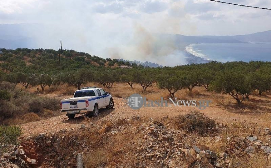 Σε ύφεση η φωτιά στα Χανιά