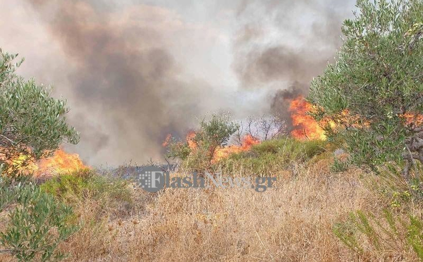 Φωτιά στα Χανιά &#8211; Οι πρώτες εικόνες από το μέτωπο της πυρκαγιάς