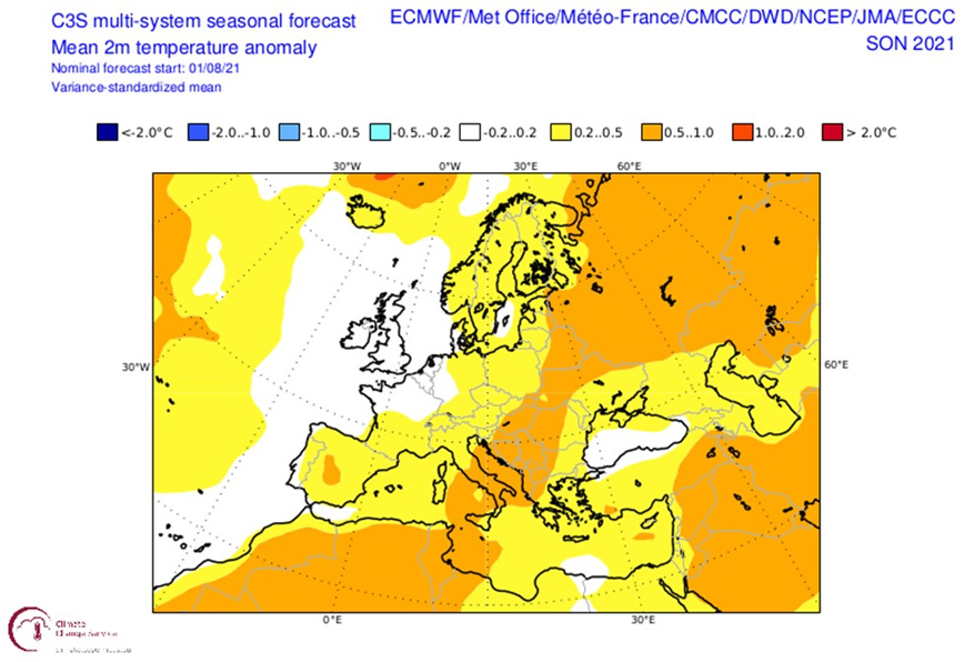 Χάρτες της ΕΜΥ για τη θερμοκρασία το φετινό φθινόπωρο Χάρτες της ΕΜΥ για τη θερμοκρασία το φετινό φθινόπωρο