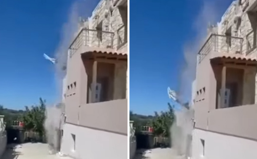 Ισχυρός σεισμός στην Κρήτη: Η στιγμή που καταρρέει σκεπή από σπίτι &#8211; Δείτε το βίντεο