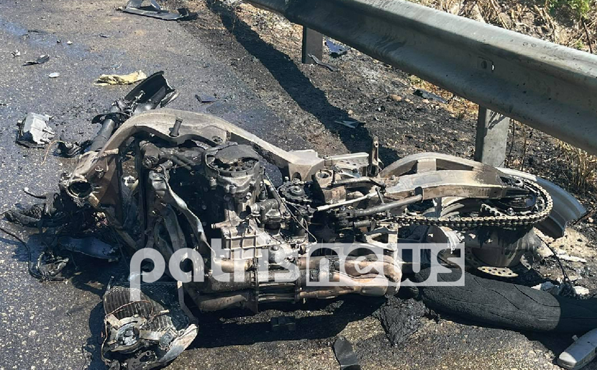 Εικόνες από σοκαριστικό τροχαίο στην Ηλεία: Σφοδρή σύγκρουση μηχανής με αγροτικό οχημα – Νεκρός 27χρονος
