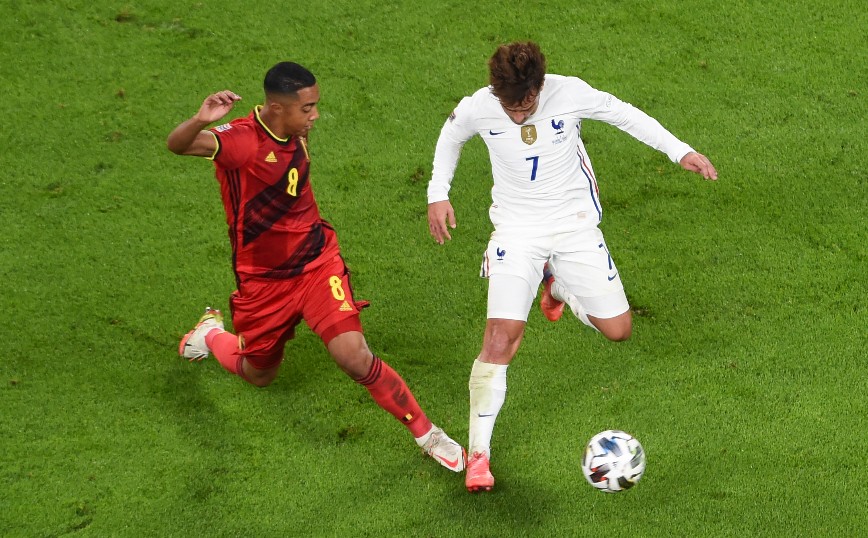 Φάση από τον αγώνα Βέλγιο - Γαλλία Φάση από τον αγώνα Βέλγιο - Γαλλία