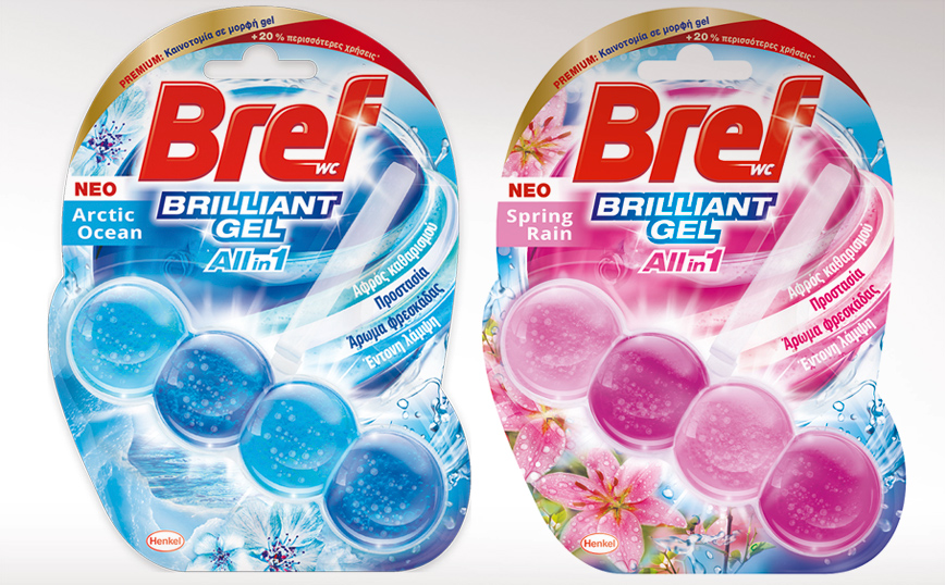 Νέα Bref Brilliant Gels Allin1: Ήρθαν τα πρώτα μπλοκ τουαλέτας σε μορφή gel