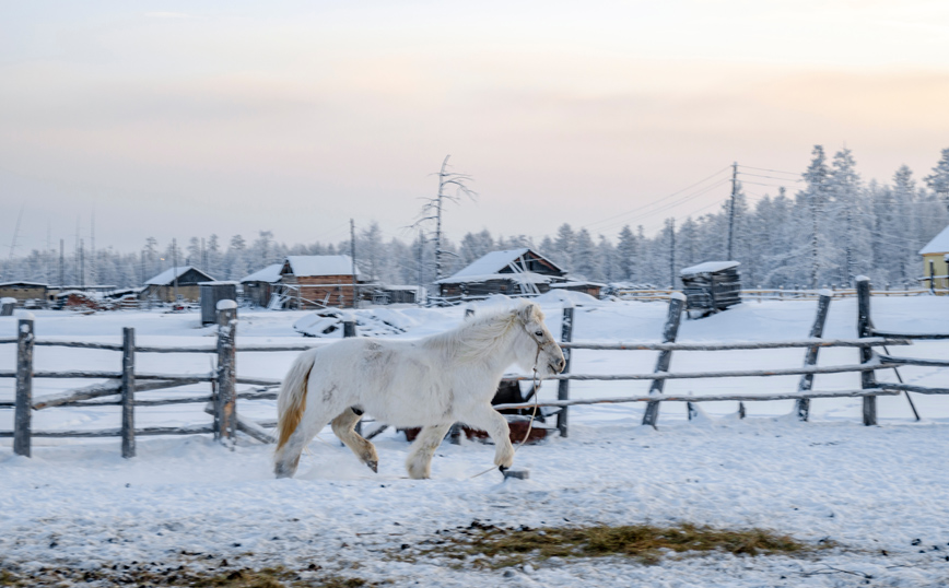 Η πόλη Oymyakon στην ανατολική Σιβηρία Η πόλη Oymyakon στην ανατολική Σιβηρία