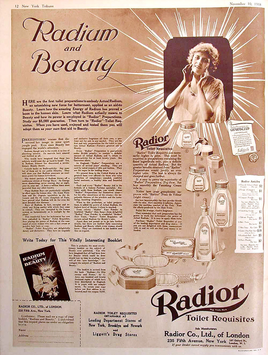 Καλλυντικά με ράδιο Καλλυντικά με ράδιο