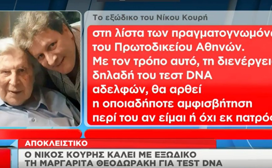 Ο Νίκος Θεοδωράκης, ζητά με εξώδικο από την Μαργαρίτα Θεοδωράκη να κάνουν από κοινού τεστ DNA
