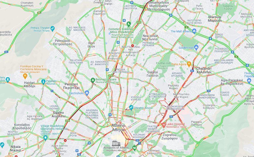 η κίνηση στον χάρτη